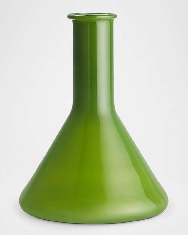 Lab Measuring Flask Vase, Green